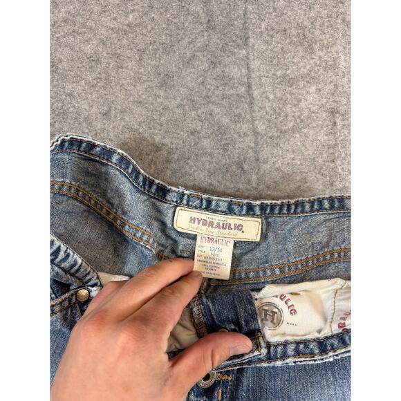 Hydraulic Capri Jeans Womens Size 13/14 Junior Blue Denim Relaxed Button Fly - Picture 7 of 8